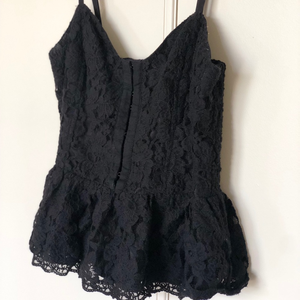 Talula Aritzia Black Lace Corset Peplum Top Small